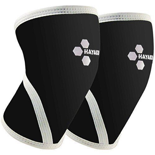 HAYAKU 7mm Neoprene Knee Sleeves Squatting, Powerlifting and CrossFit. 2 PACK