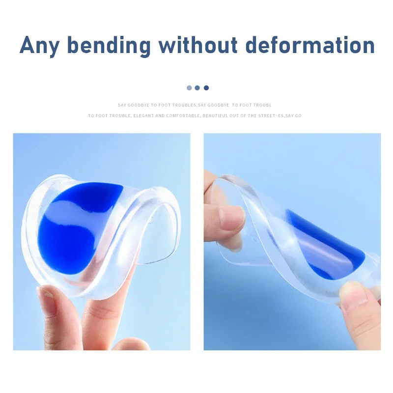 2Pcs Silicone Heel Pads Plantar Fasciitis Man Heel Spur Silicone Gel Heel Cups H
