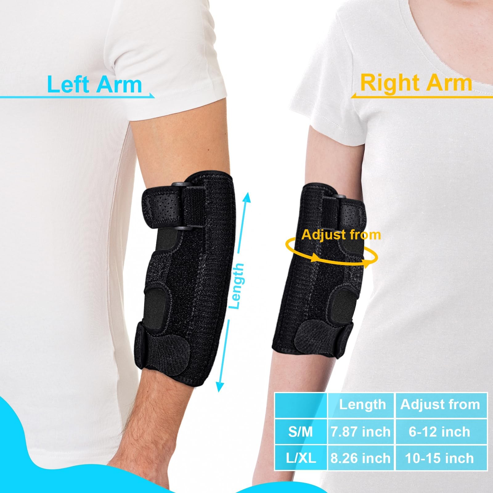 Elbow Brace for Ulnar Nerve Entrapment, Adjustable Cubital Tunnel S/M