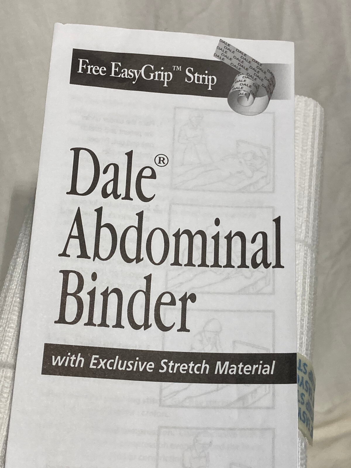 Vntg Dale Abdominal Binder 3 Panel H8410. 9 in. W White 30-45 in. USA
