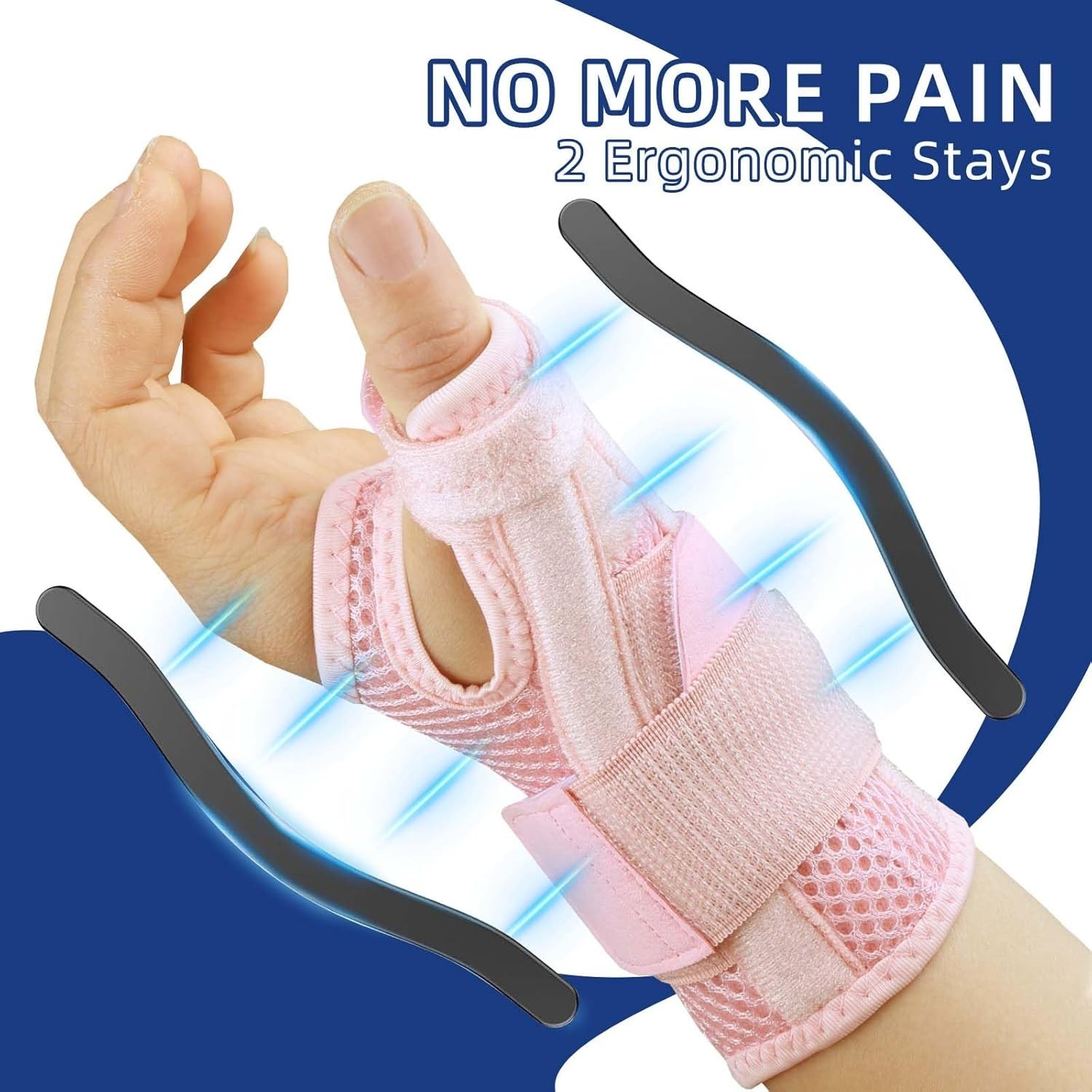 Thumb Splint Brace for Arthritis Trigger Finger Tendonitis Left Right Pink