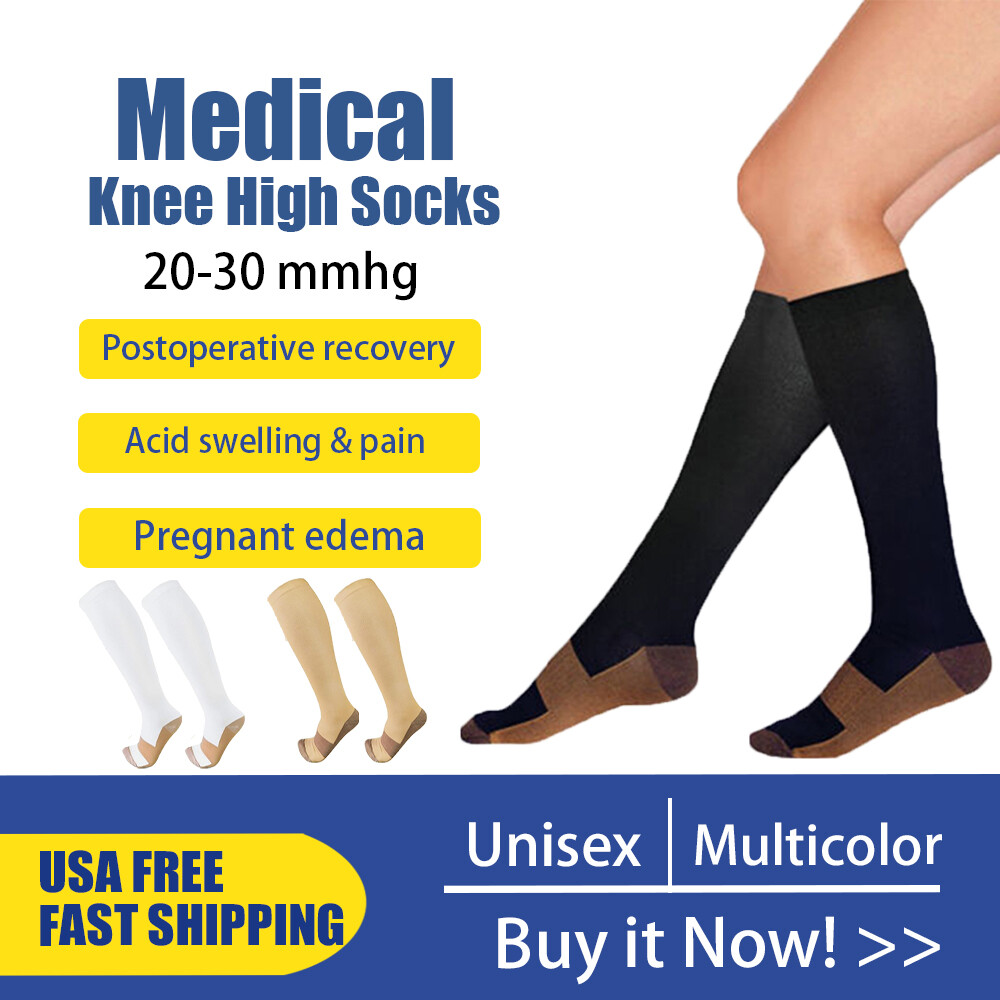 Fatigue Fiber Running Sports Medical Stocking Copper Compression Infused Socks