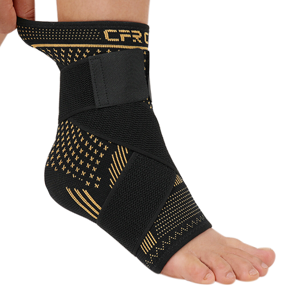 Copper Ankle Support Brace Stabilizer Compression Sleeve Socks Foot Pain Relief