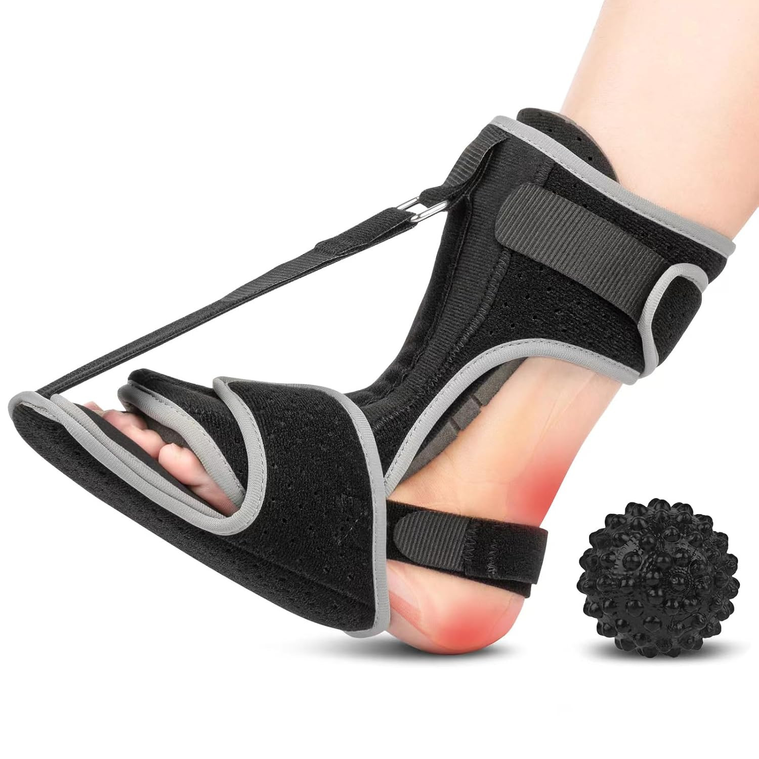 Plantar Fasciitis Night Splint with Massage Ball for Plantar Fasciitis Relief, C