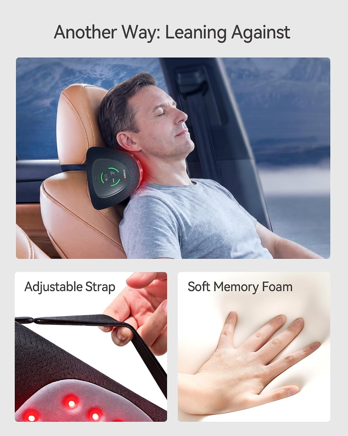 Heated Cervical Traction Device with Red Light and Dynamic Massage | 660Nm & 850