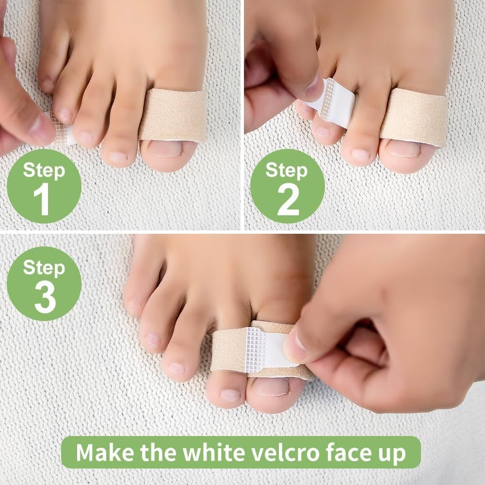 Fabric Hammer Toe Correctors Buddy Wraps, 8 Pack of Toe Bandages Protectors f…
