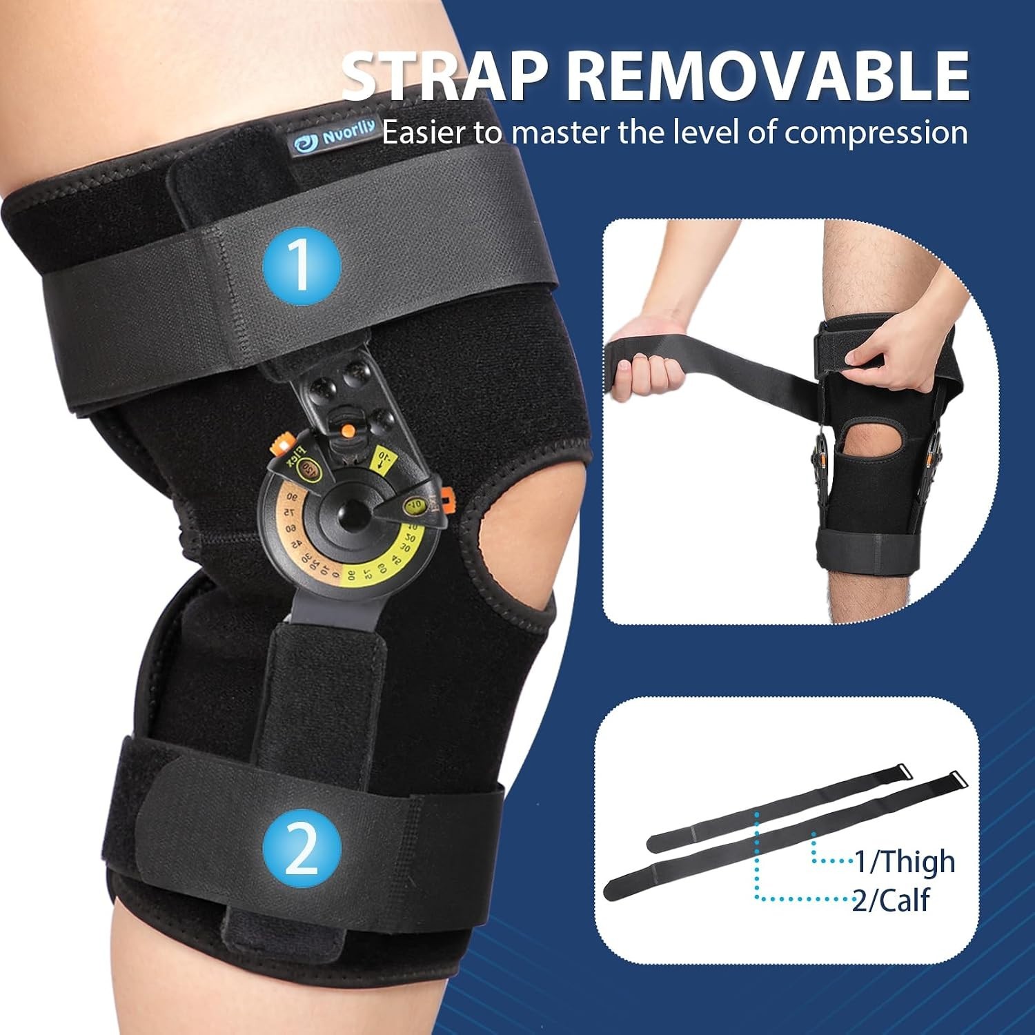 Knee Brace with Side Stabilizers & Locking Dials