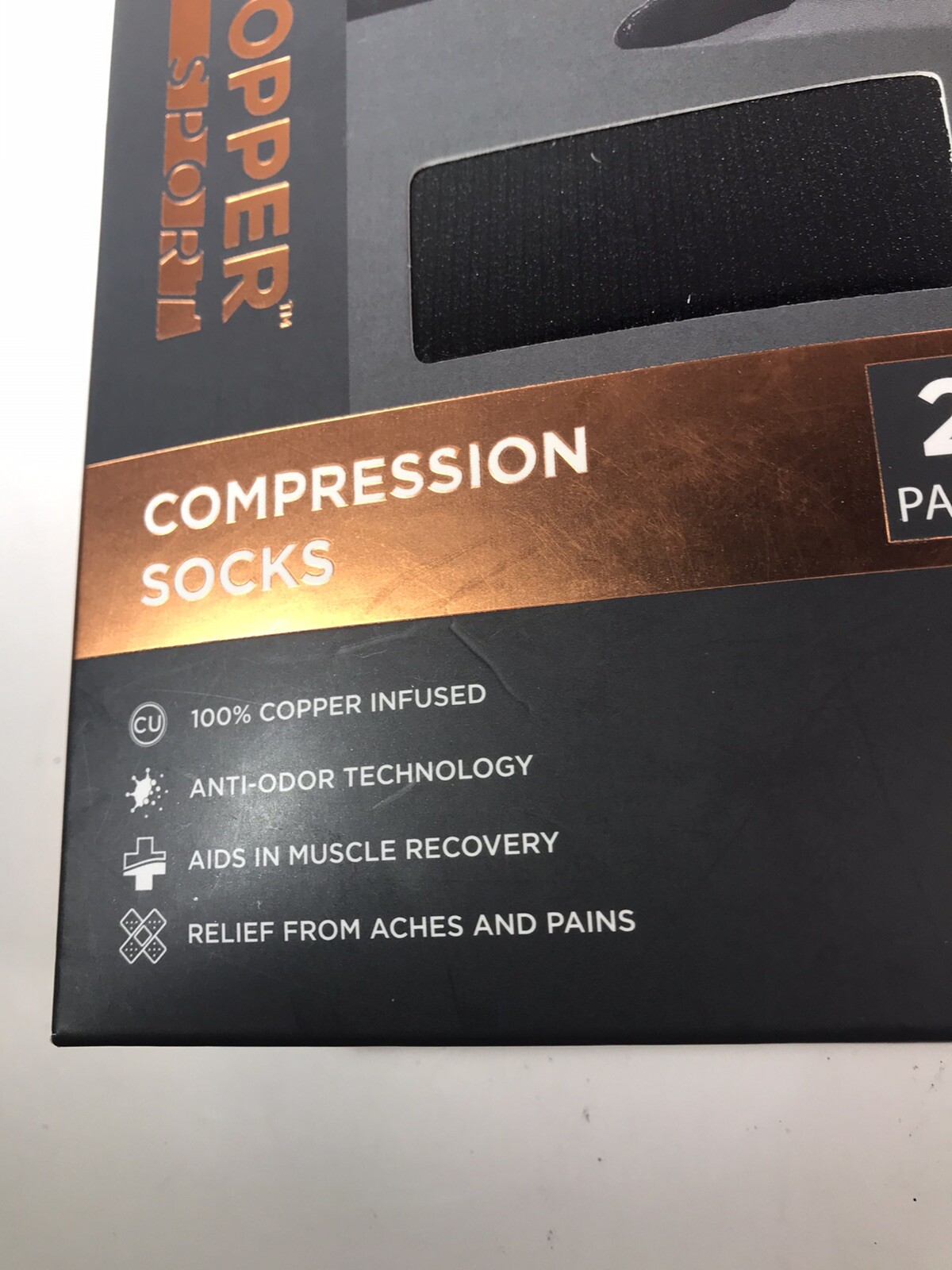 Tommie Copper Black Compression Socks 2 Pairs Size SM/MED – D19