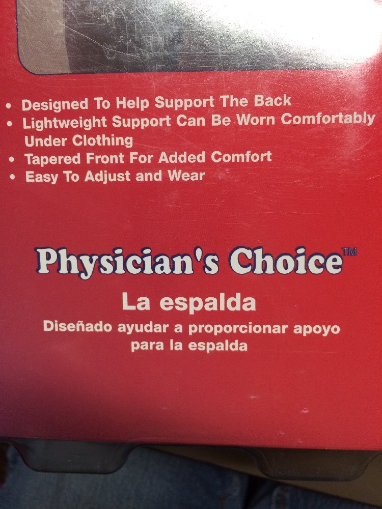 Physicians Choice Back Revere Lumbosacral Support #5000-2973 White Size Medium