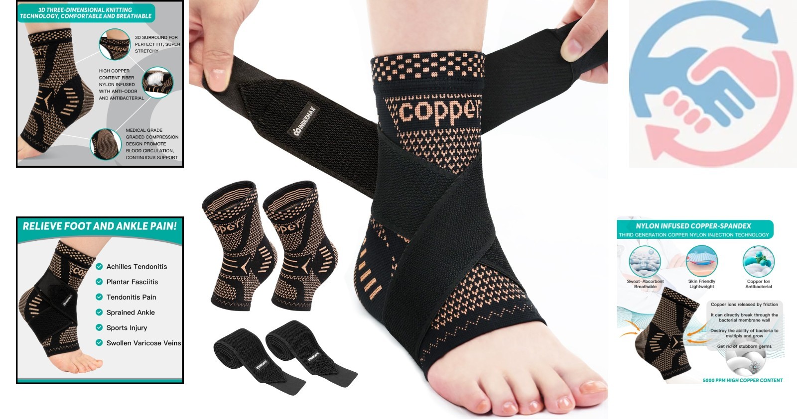 Ankle Brace for Sprained Ankle, Ankle Support for Women & Men, Adjustable Com…