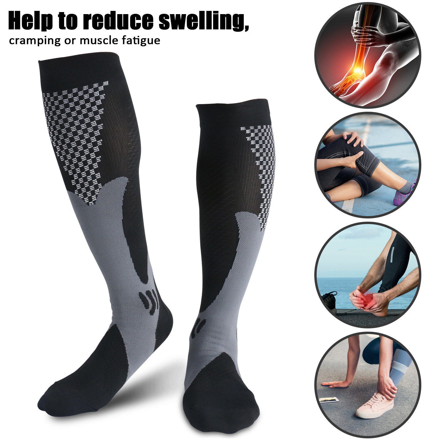 Medical 20-30mmHg Compression Stockings For Swelling Pain Relief Hiking Camping