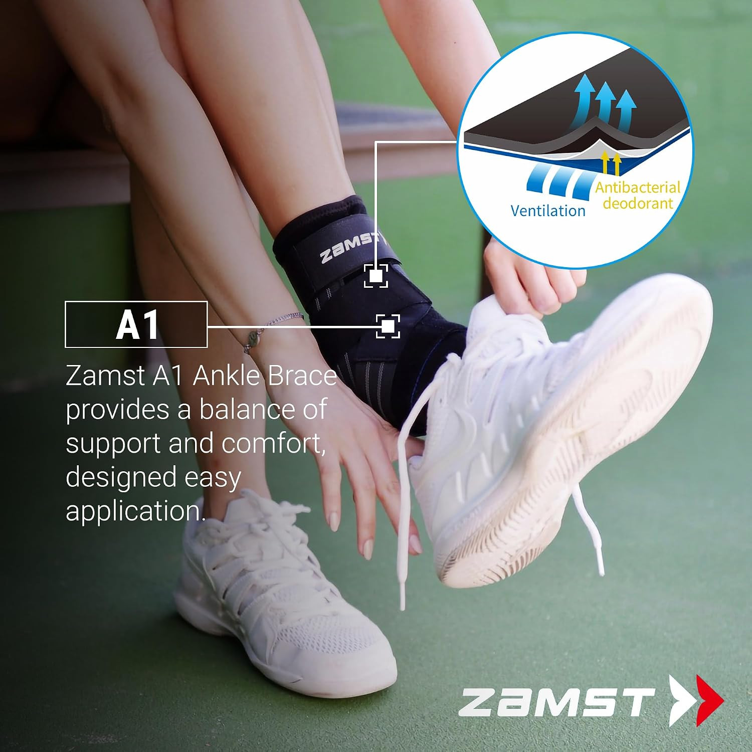 A1 Black Ankle Brace for Sports – Breathable Sports Ankle Support for Men and Wo