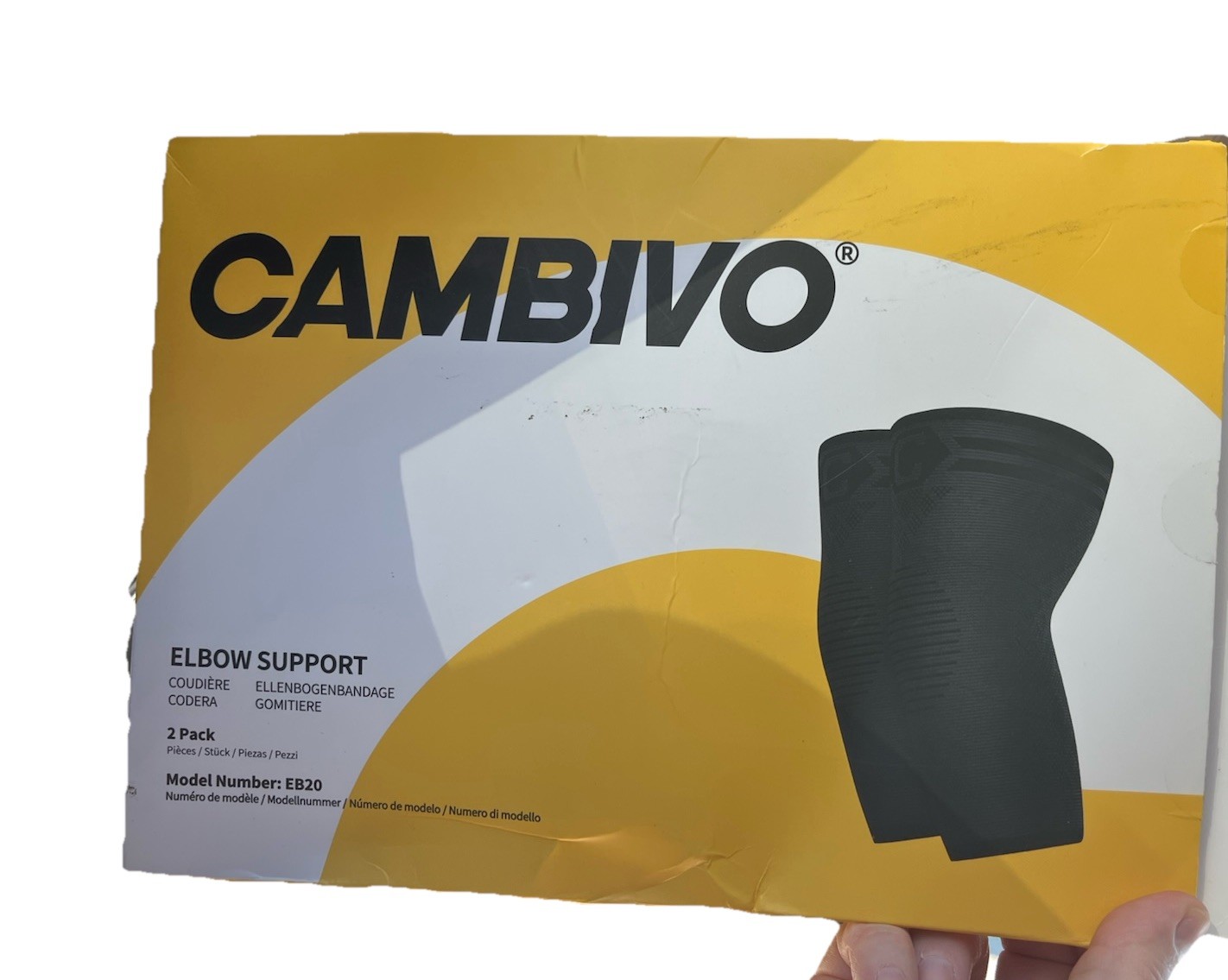 Cambivo Elbow Support Pain Relief Model #EB20 One Pair Size Large