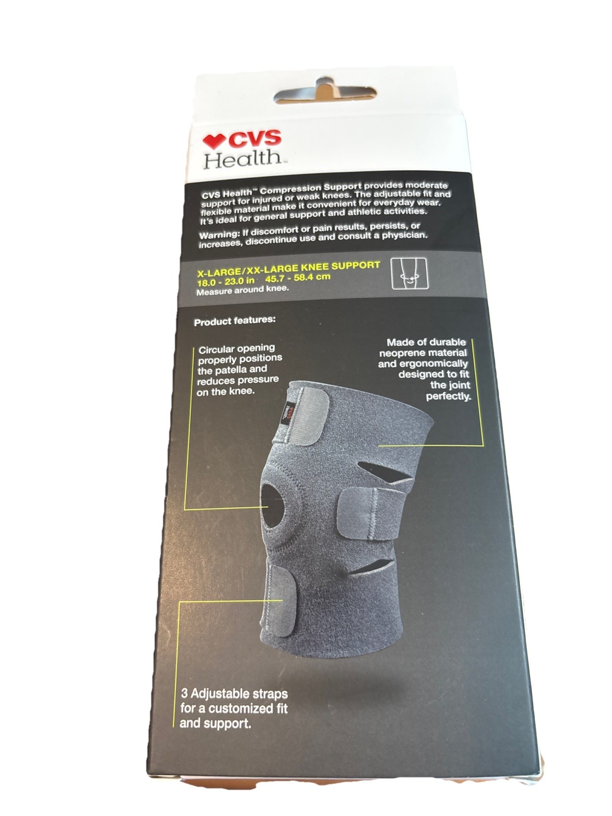 Health Compression Knee Support Breathable Material Size XL/XXL New