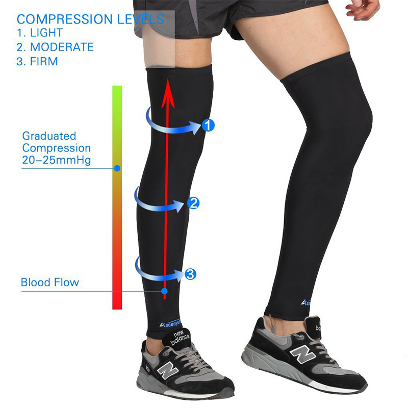 Compression Knee Support Sleeve Brace Running Leg Muscle Pain Relief Anti SUN UV