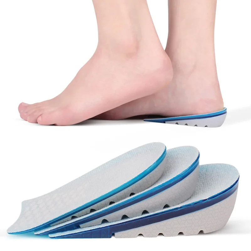 High Quality TPE Heightened Insole Height Increase Half Shoes Pad Men Women Sili