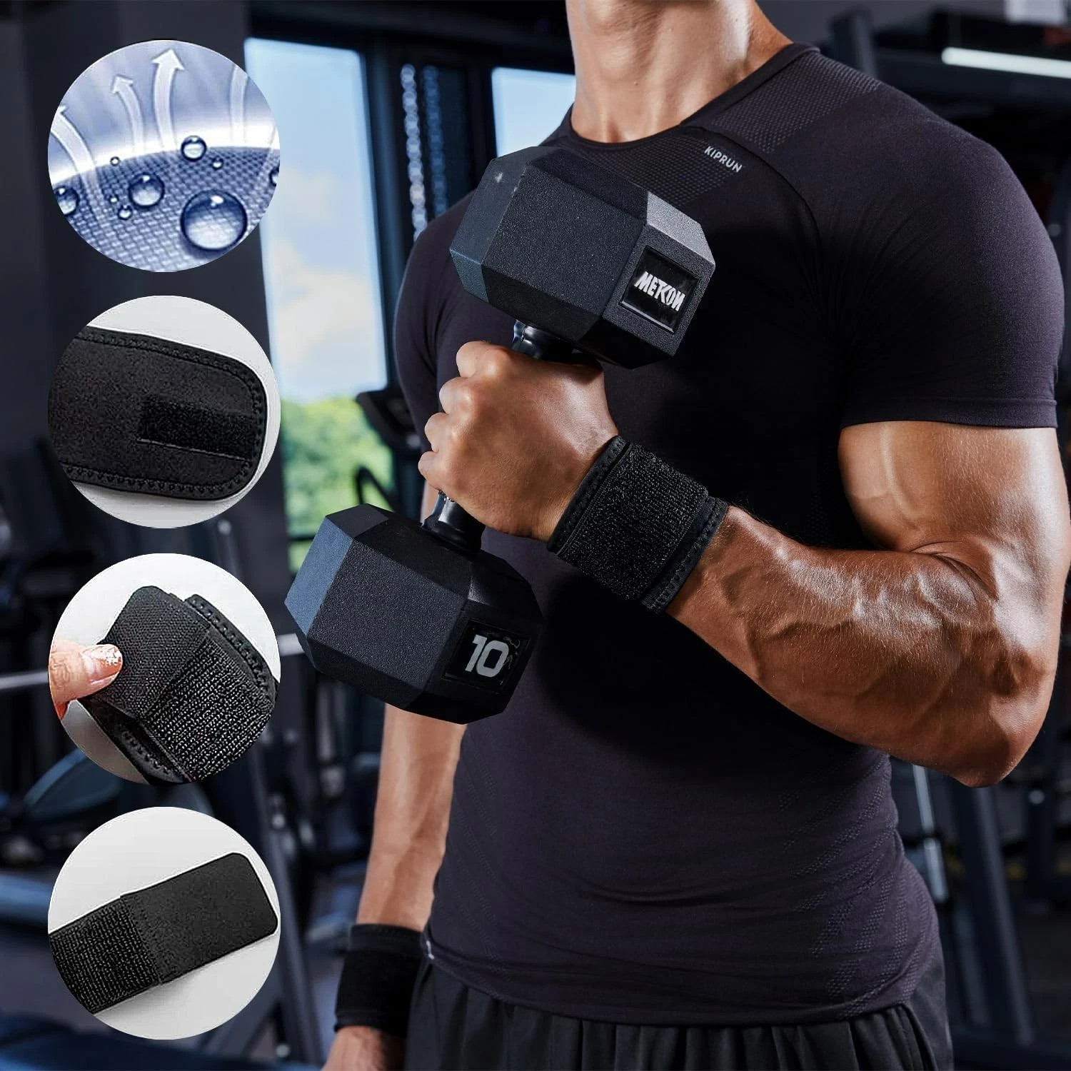 2 Pack Wrist Wraps – Adjustable Support for Weightlifting & Tendonitis Relief