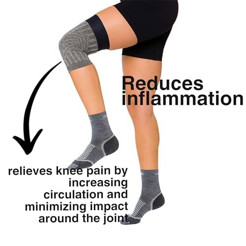 Compression Knee Sleeve – Knee Brace to Relieve Knee Medium Midnight Black