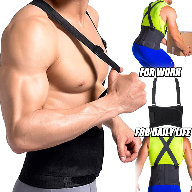 Back Waist Support Heavy Duty Lift Lumbar Lower Belt Brace Suspenders Industrial