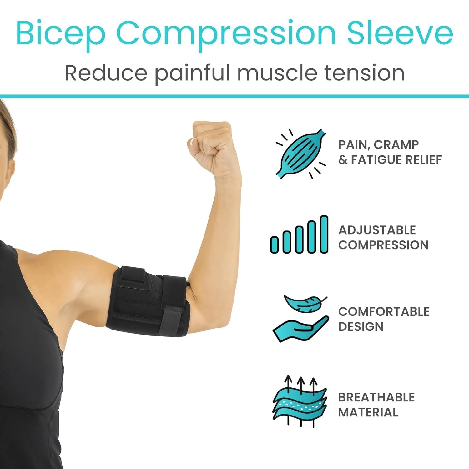 Bicep Brace Compression Sleeve Tendonitis Arm Support Upper Tricep Brace