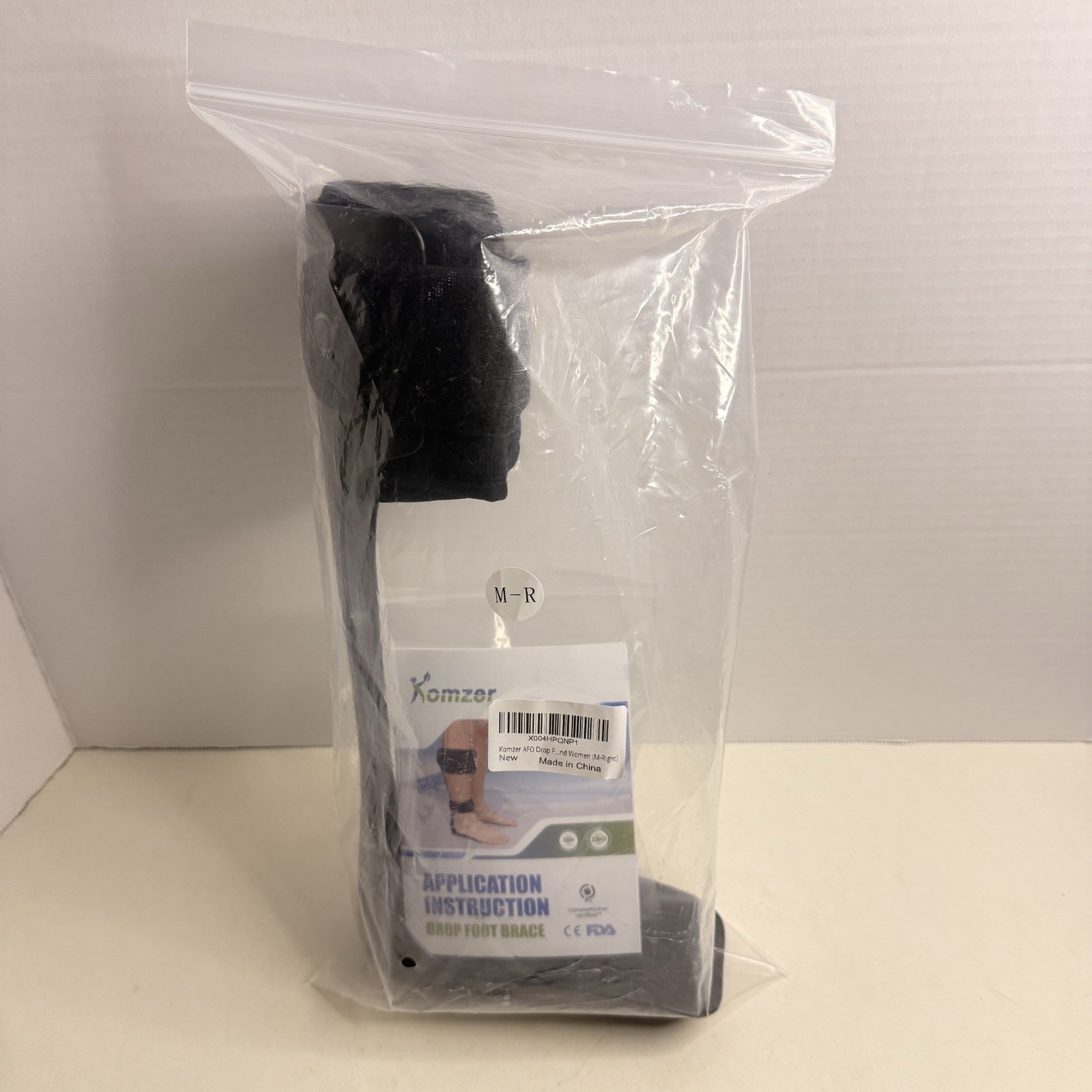Komzer AFO Drop Foot Brace Right Foot Medium Orthosis Ankle Support New