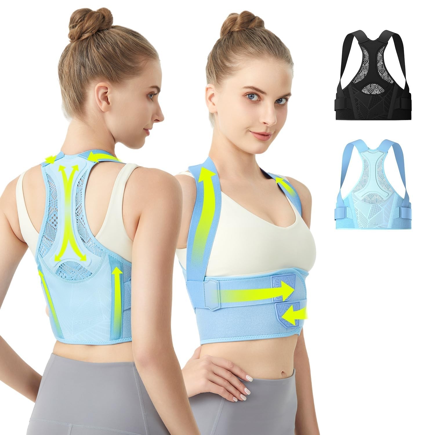 Lightweight Posture Corrector for Women, Breathable Back Brace for Pain Relief,