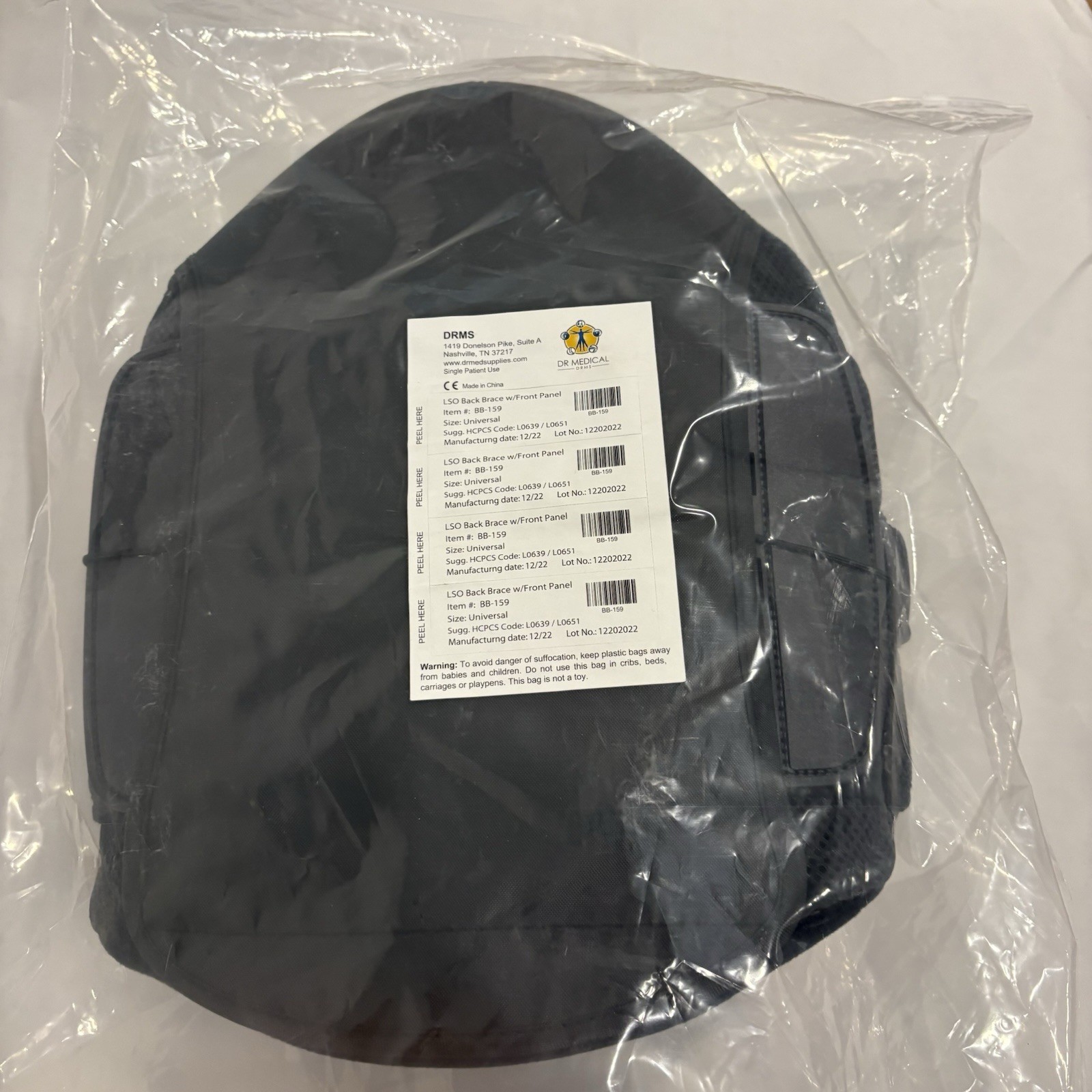 LSO Back Brace With Front Panel BB-159 Dr Medical DRMS