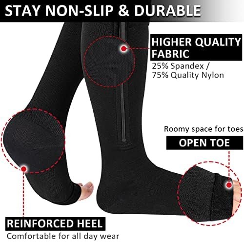 Ailaka Compression Socks Zipper Black 3X-Large