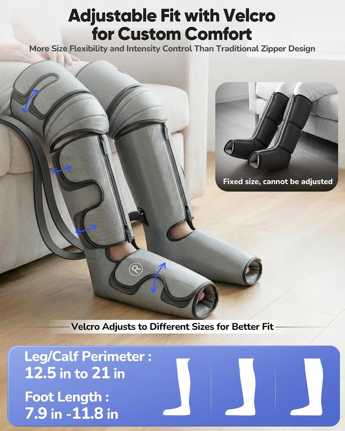 BESTJEEF Air Compression Leg Massager with Heat : Foot and Calf Massager -no box