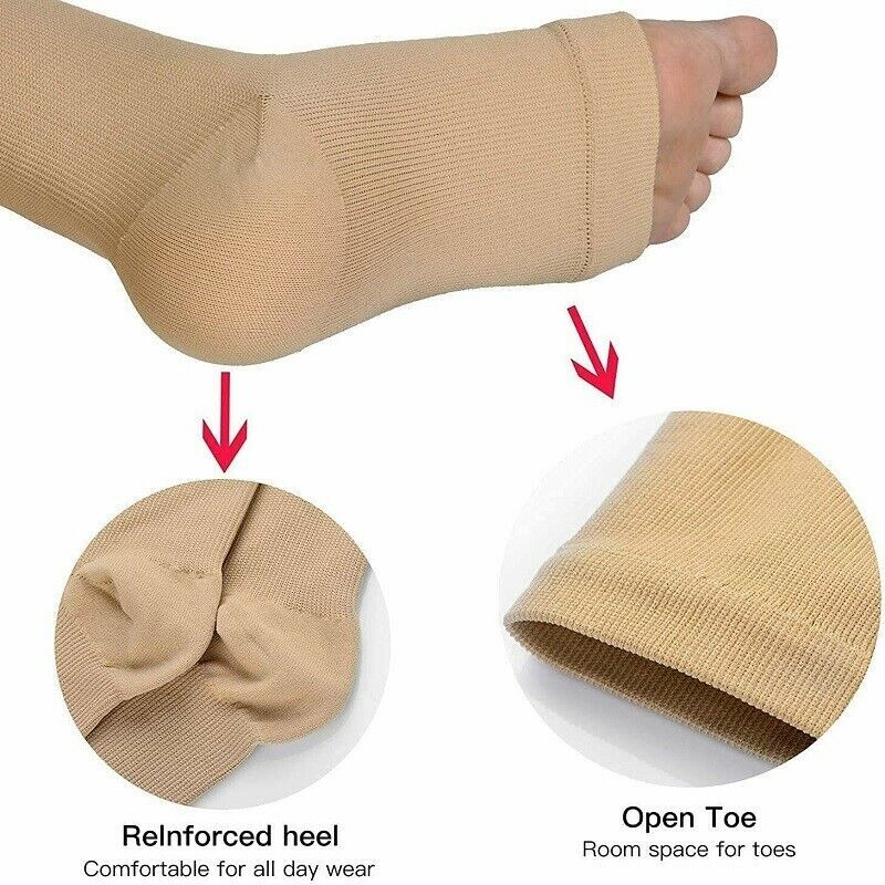 Knee High Compression Socks With Con Cremallera 15-20mmHg Mens Womens S/M-XL