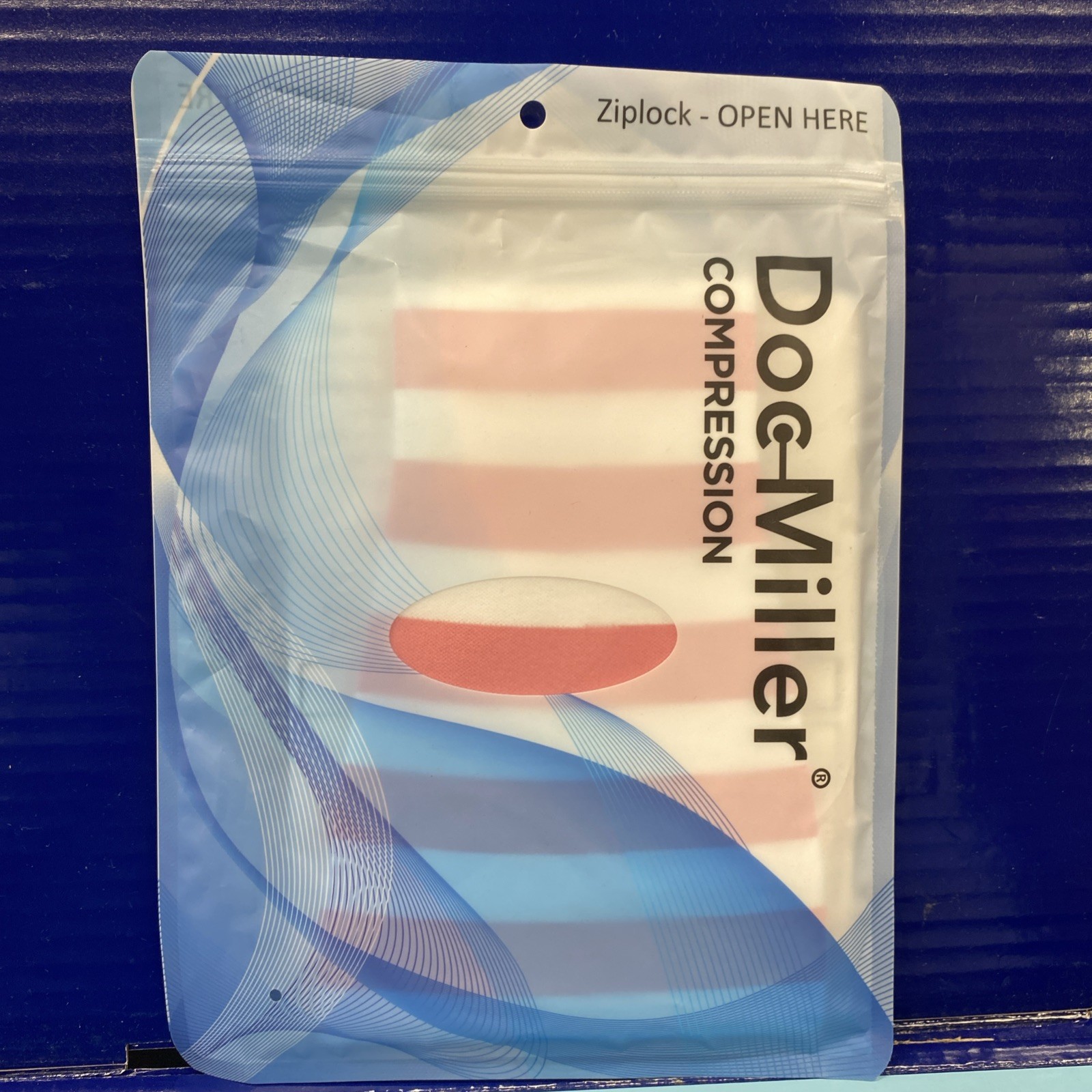 Doc Miller Open Toe Socks Compression Sleeve Stocking 15-20 mmHg 1 Pair Pink -M