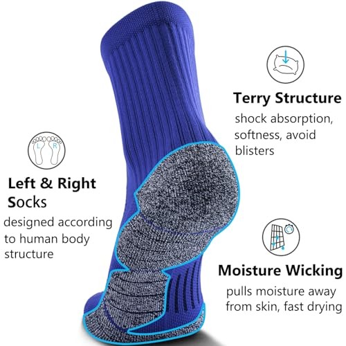 Cushioned Compression Sport Large 4-pairs (Black2,grey2,royal Blue2,white2)
