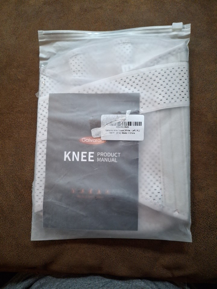 Galvaran Knee Brace Meniscus Tear ACL MCL Arthritis Support Left XL White