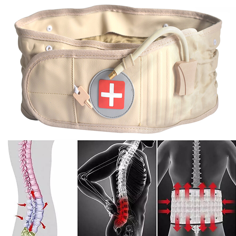 Decompression Back Brace Lumbar Spinal Support & Extender Belt Air Traction US