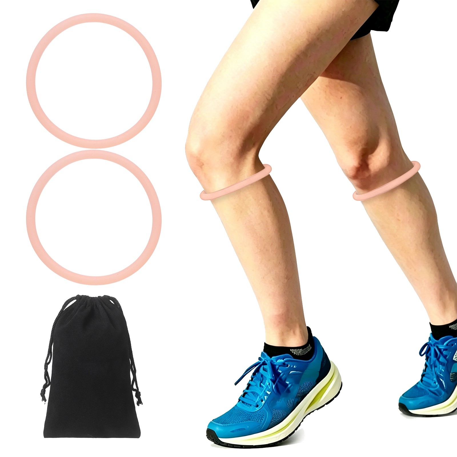 Patellar Tendon Support Strap with Storage Bag, Fluorescent Orange & 1 Set