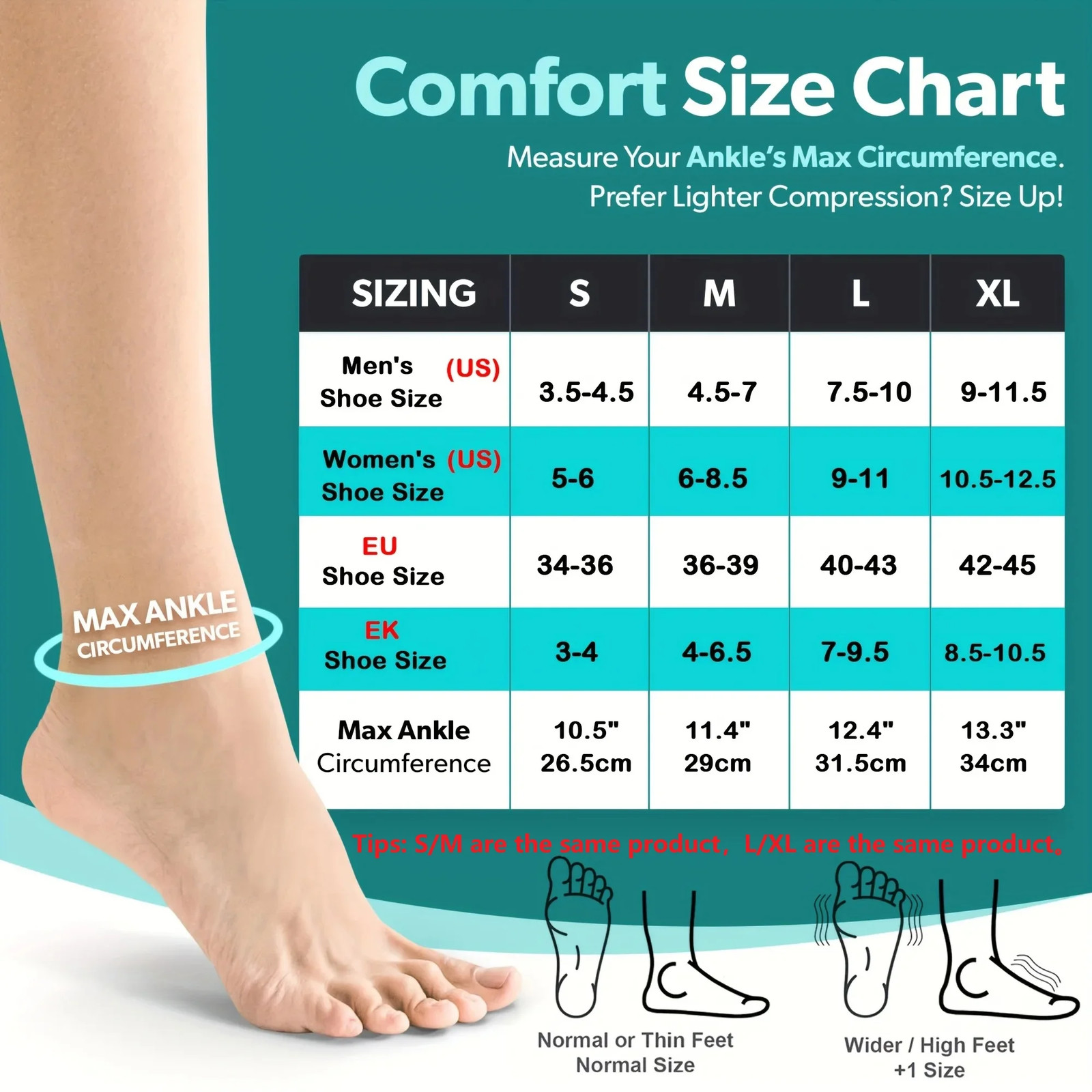 1Pair Ankle Compression Socks,Compression Foot Sleeves with Arch And Ankle.