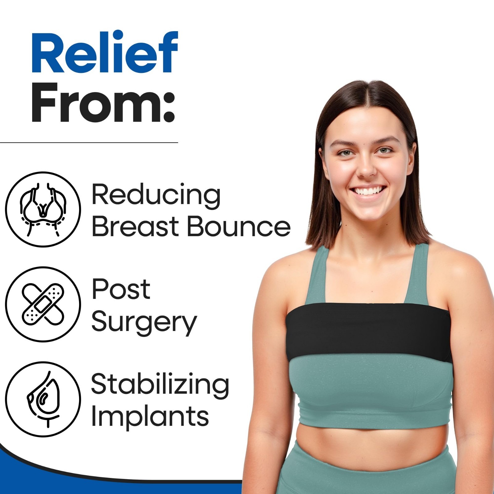Post-Surgery Breast Augmentation Band – Implant Stabilizer & Compression Wrap –