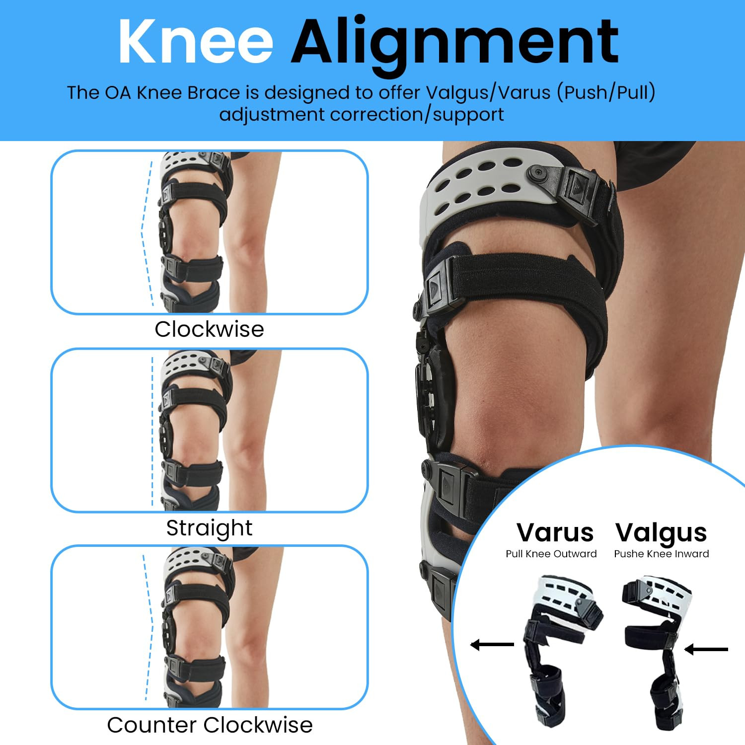 OA Unloader Knee Brace for Medial Pain Relief and Arthritis Support, Right