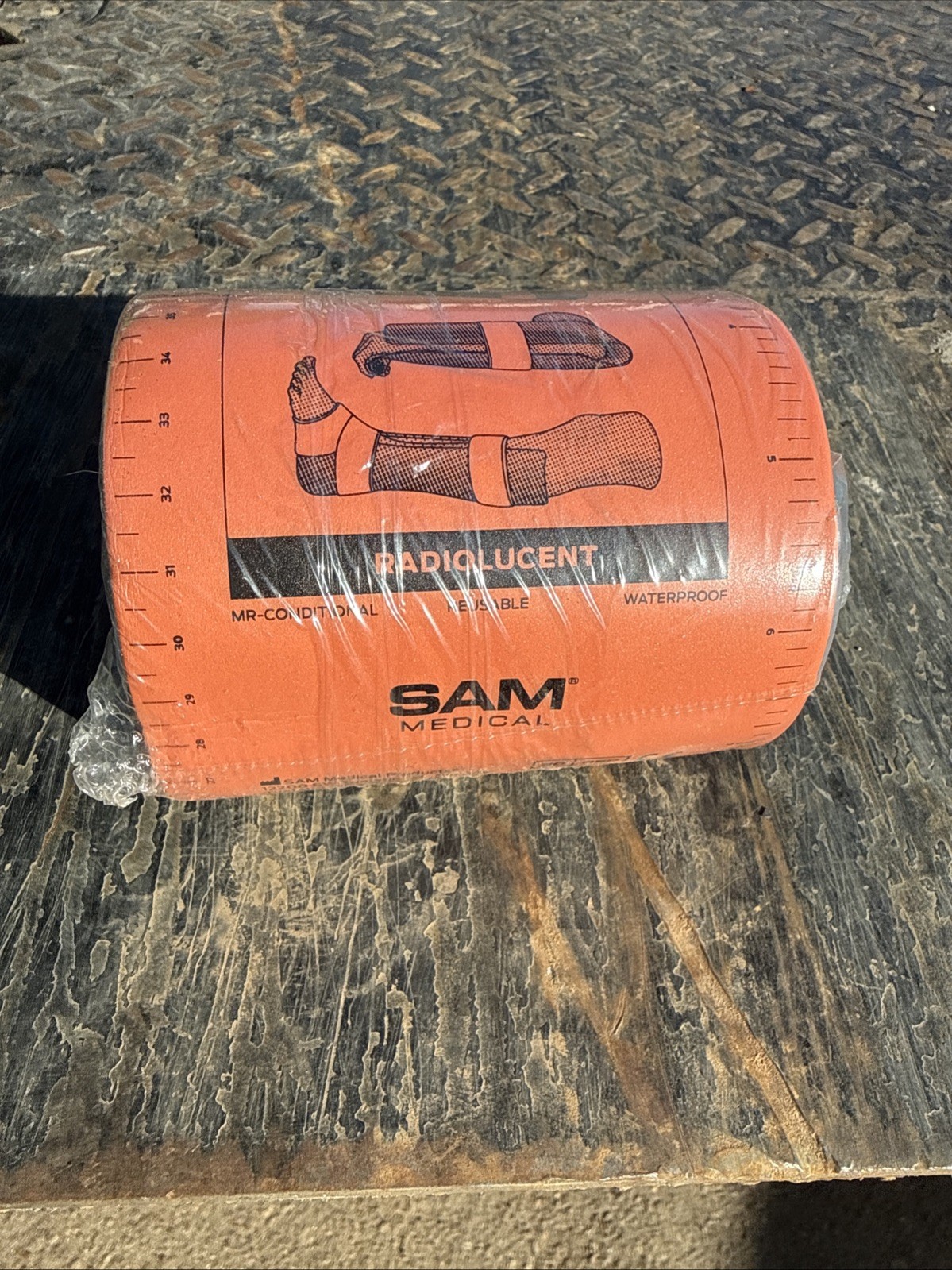 SAM Rolled Splint 36″, Orange/Blue New