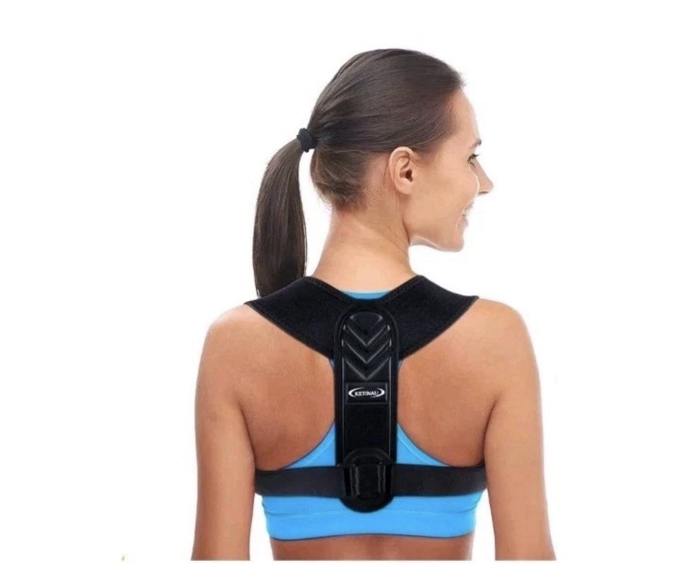 KETINAU Posture Corrector for Men & Women – Black. Back Brace for Better Posture