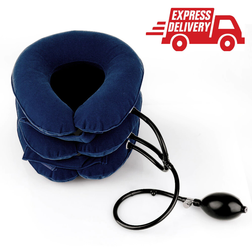 Neck Traction Collar Cervical Inflatable Stretcher Relief Device Head Pillow USA