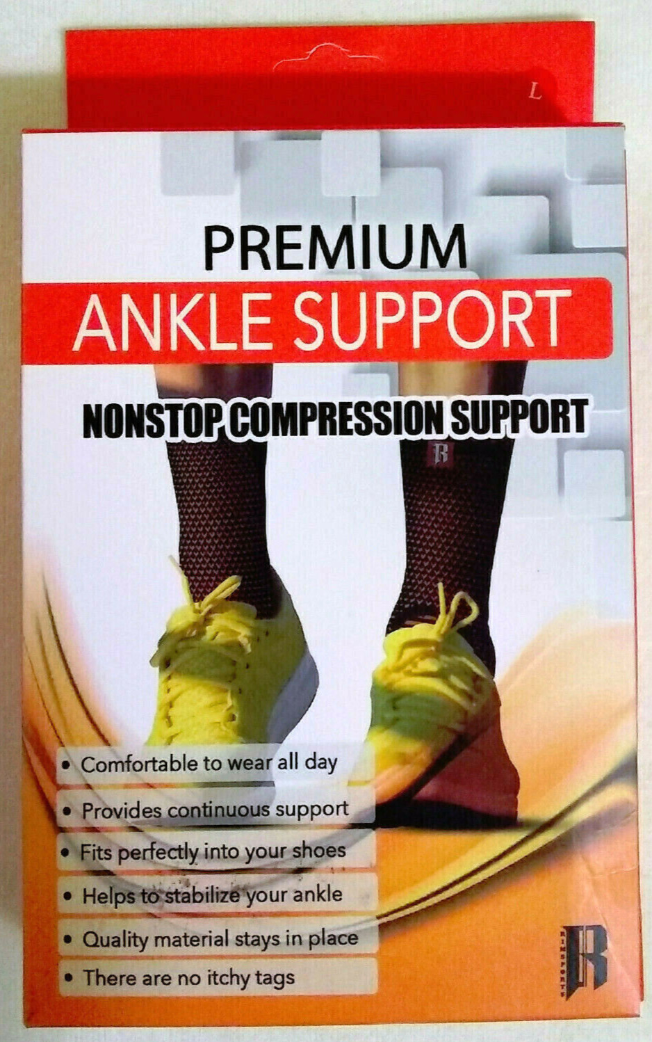 RIMSPORTS ANKLE BRACE COMPRESSION SUPPORT SLEEVE PAIR RECOVERY PLANTAR FASCIITIS