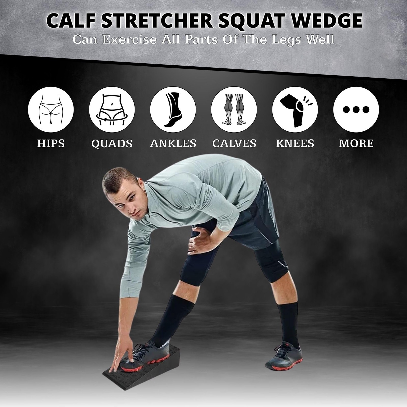 2 Pcs Versatile Squat Wedge Block for Heel Elevated Squat, Small, Black