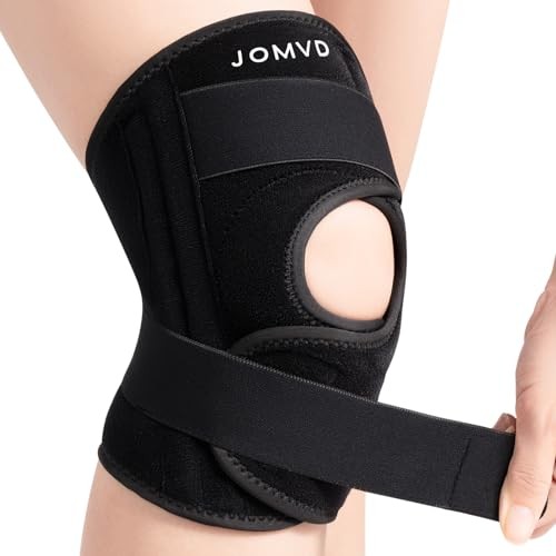 Knee Brace for Knee Pain Relief, Adjustable Knee Support with Side Large Black