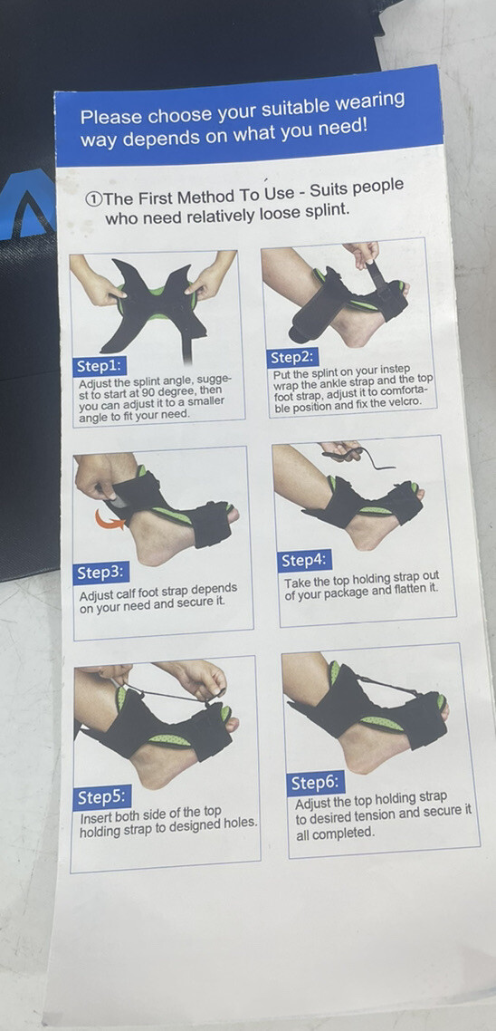 AiBast Adjustable Ankle Brace Foot Drop Orthotic Brace for Plantar Fasciitis