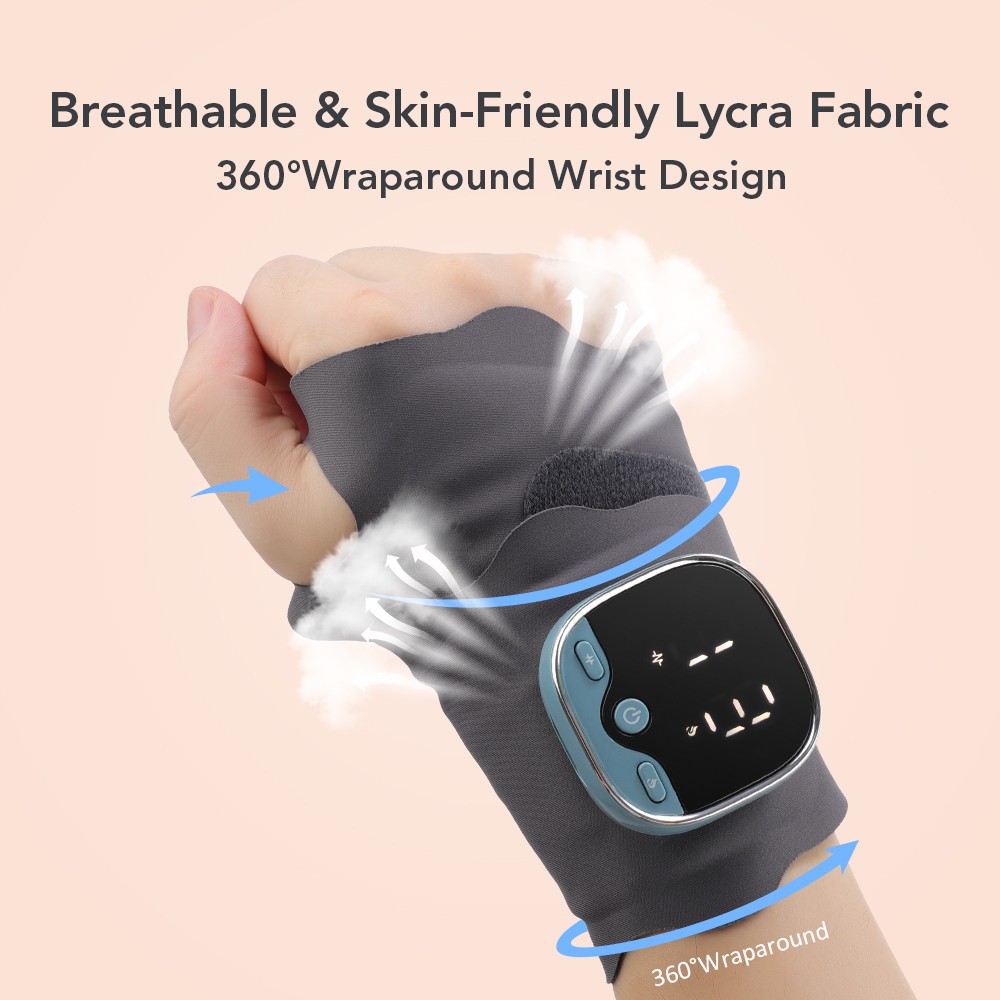 Electric Heating Wrist Massager Guard Band Pulse Muscle Stimulator Pain Relief