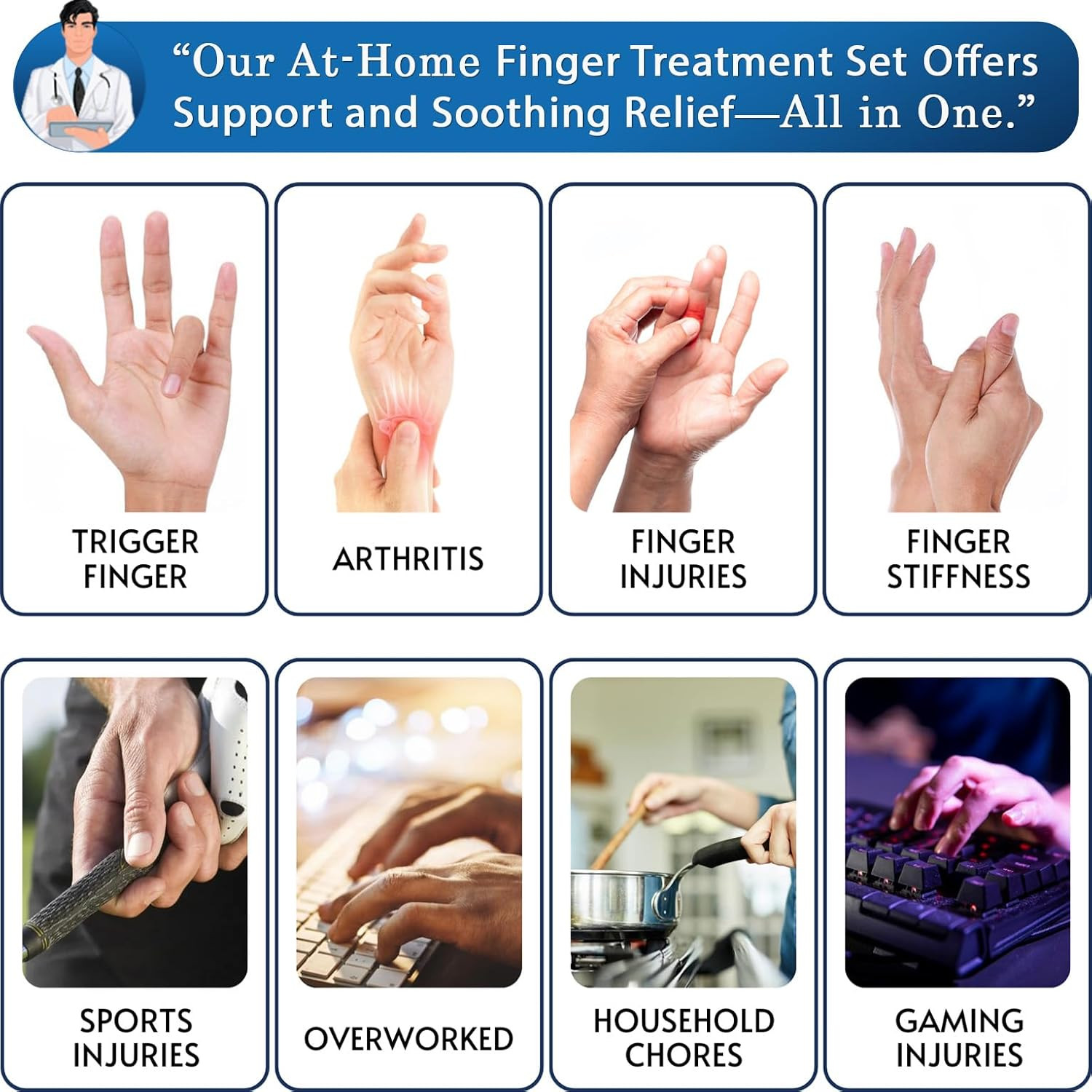Thumb Splint and Ice Pack (2+2 Set) Trigger Thumb Splint for Pain Relief, Thumb