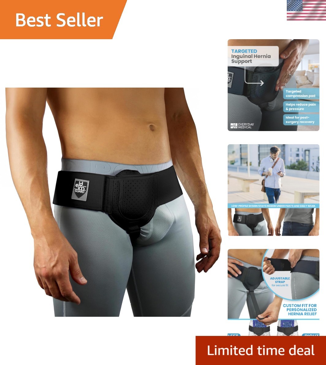 Inguinal Belt for Men & Women – Post Surgery Groin Truss for Left/Right Side,…