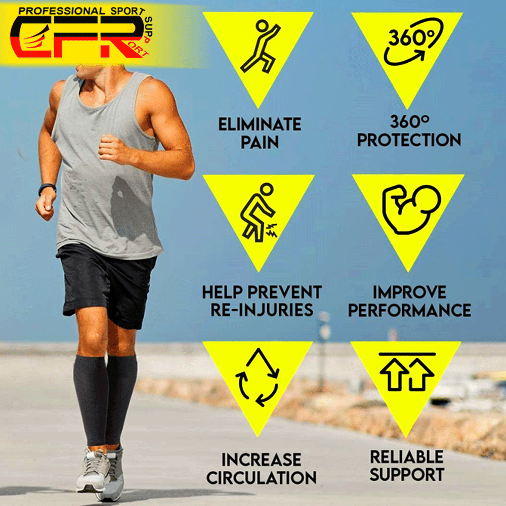 Pair Compression Socks Calf Sleeve Leg Support Brace 15-20mmHg Men Women Running