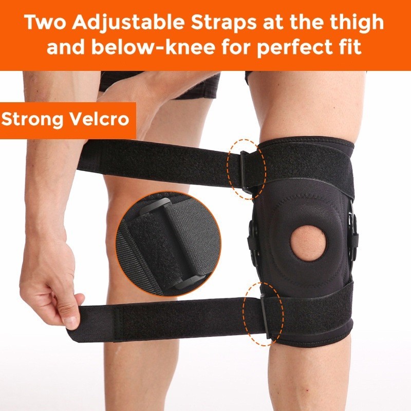 MX Care Knee Compression Brace with Patella Support & Hinges for Sports Injury